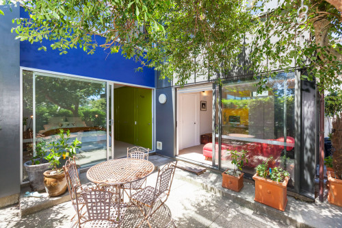 courtyard, renovated villa, living room, bedroom, green wardrobe, indoor outdoor flow