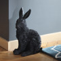 grey decor, dark grey paint, antique flooring, rabbit, French Oak floors, interior