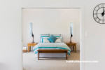 bedroom, white bedroom, white interior, resene white pointer, cottage, blue and white 