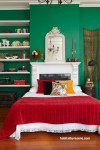 master bedroom, main bedroom, bedroom, green bedroom, green feature wall 