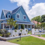 blue exterior, blue cottage, resene whirlwind, renovation