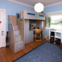 blue bedroom, kids bedroom, children's bedroom, marvel colour scheme, blue and red, resene polo blue