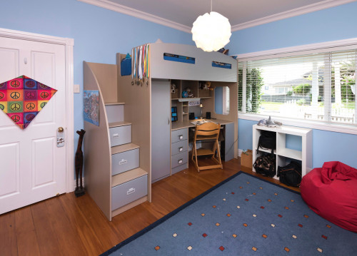 blue bedroom, kids bedroom, children's bedroom, marvel colour scheme, blue and red, resene polo blue