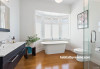 bathroom, white bathroom, freestanding bath, neutral bathroom, family bathroom