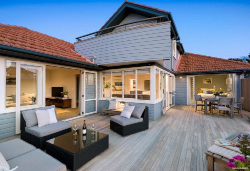 house exterior, blue exterior, blue house, painted weatherboards, weatherboard exterior