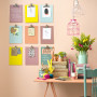 pink paint, interior, pastels, study inspiration, desk, painted clipboards 