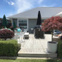 grey exterior, grey house, resene stack, garden