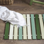 duckboard mat, bathroom mat, front door mat, painted timber slats, green bathroom 
