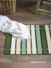 duckboard mat, bathroom mat, front door mat, painted timber slats, green bathroom 