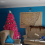 living room, blue paint
