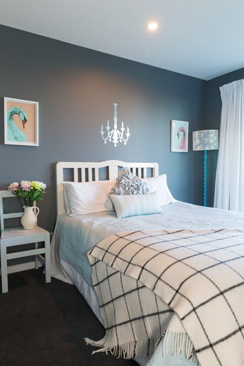 grey paint, bedroom, interior, cosy room
