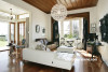 white living room, white lounge, country house, neutrals, ceiling, floorboards 