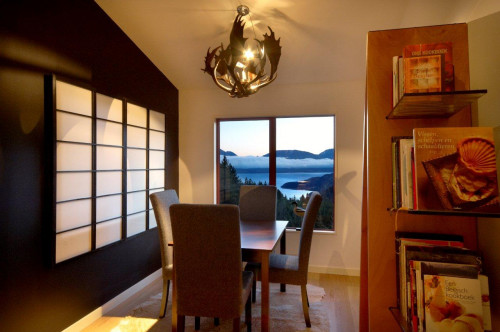 dining room, black and white paint, black and white dining room