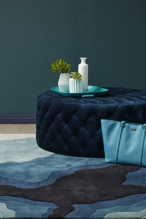teal lounge, aqua lounge, teal feature wall, green feature wall, resene atlas, teal interior