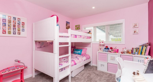 bedroom, pink, kids