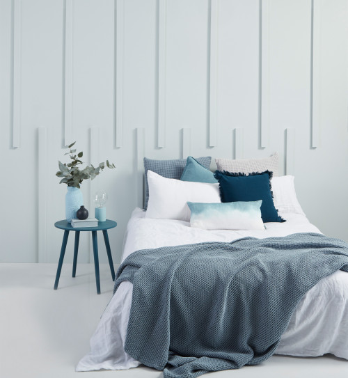 bedroom inspiration, bedroom ideas, bach interior ideas, bach interior inspiration, blue bedroom