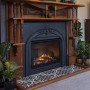 fireplace, original fireplace, living room fireplace, lounge fireplace, brown lounge, taupe grey