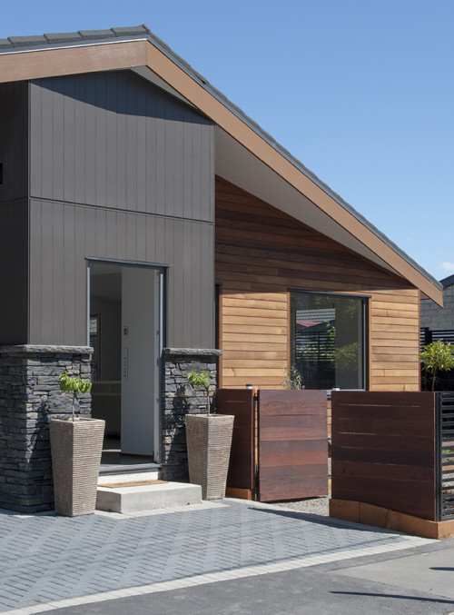 house exterior, house stain, cedar exterior, house entrance, stains, stained exterior