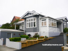 house exterior, painted weatherboards, grey painted exterior, grey and white paint, grey house