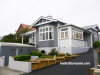 house exterior, painted weatherboards, grey painted exterior, grey and white paint, grey house