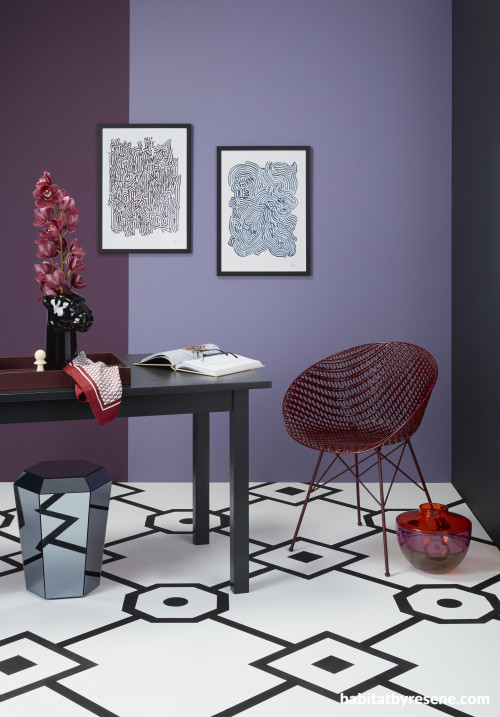 purple interior inspiration, purple dining room, dining room ideas, dining room inspiration, resene