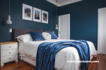 bedroom, master bedroom, blue bedroom, moody blues, resene tangaroa, interior inspiration 