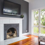 lounge, living room, fireplace, grey living room, grey feature wall, white and grey lounge