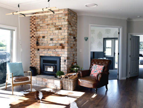 living room inspiration, living room ideas, living room design, white living room, brick interior