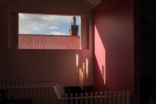 Window, feature wall, statement wall, pink wall, white, ceiling, Resene