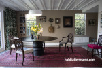 Dining room, Dining area, neutrals, brown walls, feature wall, art wall, white ceiling, Resene 