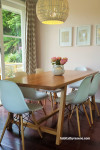 dining room, neutrals, pastel tones, interior, pink paint 