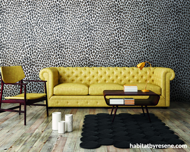 colour trends, yellow interior ideas, wallpaper inspiration, wallpaper feature wall, jungle interior