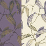 resene wallpaper, complementary colours, purple and yellow wallpaper, floral wallpaper