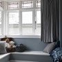 window seat, renovated bungalow, bedroom, kids bedroom, childrens bedroom, blue bedroom