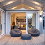deck, outdoor living, house exterior, renovated bungalow, grey exterior, resene foggy grey