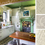 green ceiling, green kitchen, kitchen ideas, wallpaper ideas, dining room inspiration, interior idea