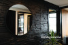 entranceway, black entranceway, black feature wall, resene nero, black and white, black hallway