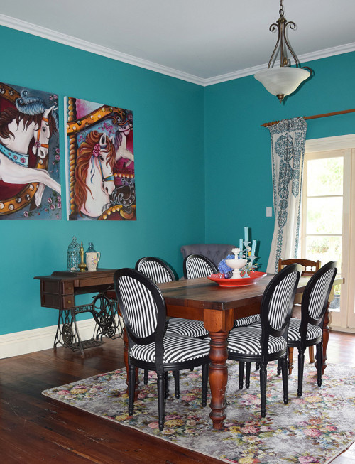 dining, blue, green