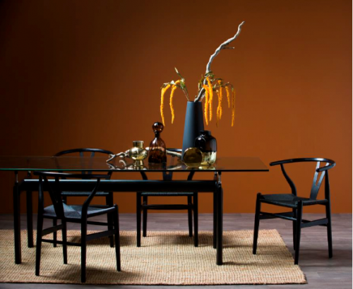 dining room inspiration, dining room ideas, brown feature wall, dining room decor, home decor ideas