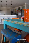 blue table, DIY, upcycling table