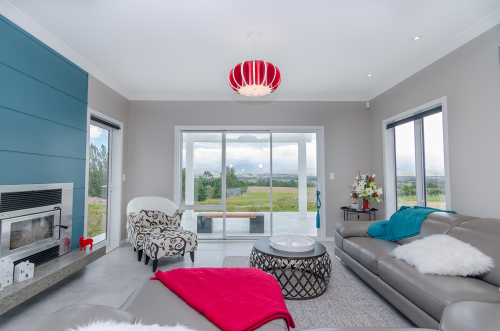 living room, grey, feature wall, fireplace, paint ideas, interior