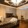 black ceiling, wallpaper, wallpaper feature wall, classic feature wall