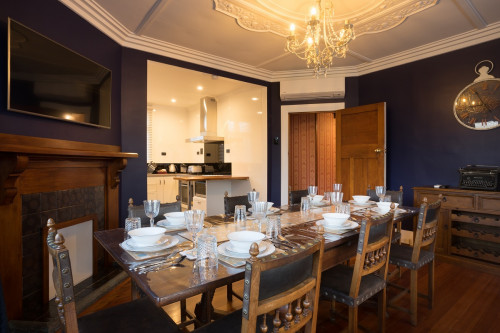 ornate homes, character homes, bed and breakfast, dark interiors, black walls