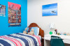 boys bedroom, blue bedroom, kids bedroom, childrens bedroom, blue feature wall