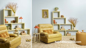 living room, lounge, blue living room, resene duck egg blue, blue living room, blue and mustard