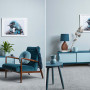living room, lounge, blue living room, blue lounge, resene duck egg blue, blue room, monochromatic