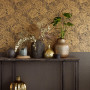 feature wall, leaf wallpaper, nature inspired wall, brown wallpaper, brown feature wall 