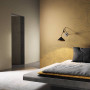 Bedroom, Grey bed, floating bed, wallpaper, printed walls, Resene 