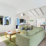 living area, white living area, white lounge, cottage, resene white pointer, high ceilings 