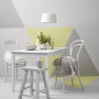 painting triangles, how to paint triangles, green dining room, grey dining room, painting a feature 